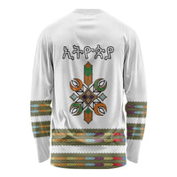 Ethiopian Traditional Habesha Costume Long Sleeve Shirt Cross With Tilet Pattern
