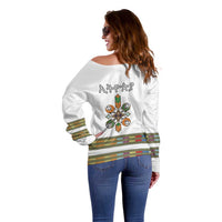 Ethiopian Traditional Habesha Costume Off Shoulder Sweater Cross With Tilet Pattern