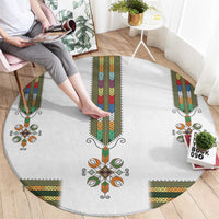 Ethiopian Traditional Habesha Costume Round Carpet Cross With Tilet Pattern