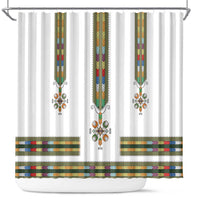 Ethiopian Traditional Habesha Costume Shower Curtain Cross With Tilet Pattern