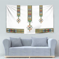 Ethiopian Traditional Habesha Costume Tapestry Cross With Tilet Pattern