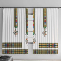 Ethiopian Traditional Habesha Costume Window Curtain Cross With Tilet Pattern