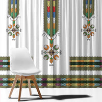 Ethiopian Traditional Habesha Costume Window Curtain Cross With Tilet Pattern