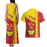 Tigray Region Couples Matching Tank Maxi Dress and Hawaiian Shirt Tigray Emblem With Flag Map