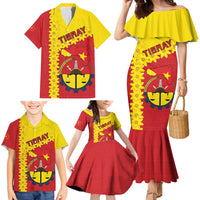 Tigray Region Family Matching Mermaid Dress and Hawaiian Shirt Tigray Emblem With Flag Map