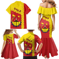 Tigray Region Family Matching Mermaid Dress and Hawaiian Shirt Tigray Emblem With Flag Map