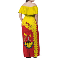 Tigray Region Family Matching Off Shoulder Maxi Dress and Hawaiian Shirt Tigray Emblem With Flag Map