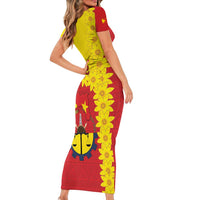 Tigray Region Family Matching Short Sleeve Bodycon Dress and Hawaiian Shirt Tigray Emblem With Flag Map