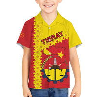 Tigray Region Family Matching Summer Maxi Dress and Hawaiian Shirt Tigray Emblem With Flag Map