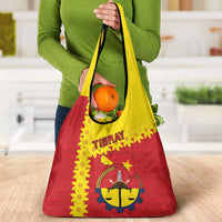 Tigray Region Grocery Bag Tigray Emblem With Flag Map