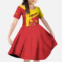 Tigray Region Kid Short Sleeve Dress Tigray Emblem With Flag Map