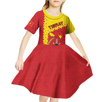 Tigray Region Kid Short Sleeve Dress Tigray Emblem With Flag Map