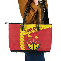 Tigray Region Leather Tote Bag Tigray Emblem With Flag Map