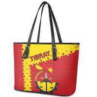 Tigray Region Leather Tote Bag Tigray Emblem With Flag Map