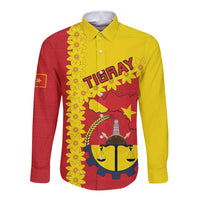 Tigray Region Long Sleeve Button Shirt Tigray Emblem With Flag Map