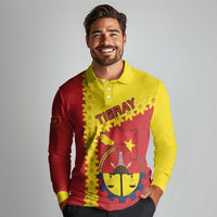 Tigray Region Long Sleeve Polo Shirt Tigray Emblem With Flag Map