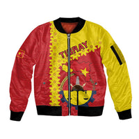 Tigray Region Sleeve Zip Bomber Jacket Tigray Emblem With Flag Map