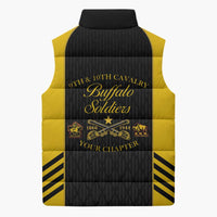 Personalized Buffalo Soldiers Sleeveless Puffer Jacket 9th & 10th Cavalry Regiment