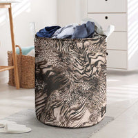 African Safari Zebra Leopard Swirl Pattern Laundry Basket