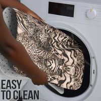 African Safari Zebra Leopard Swirl Pattern Bathroom Set
