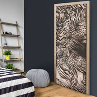 African Safari Zebra Leopard Swirl Pattern Door Cover
