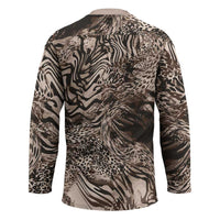 African Safari Zebra Leopard Swirl Pattern Hockey Jersey