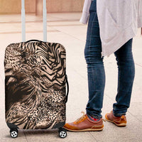 African Safari Zebra Leopard Swirl Pattern Luggage Cover