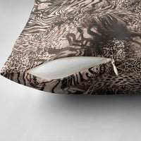 African Safari Zebra Leopard Swirl Pattern Pillow Cover