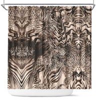 African Safari Zebra Leopard Swirl Pattern Shower Curtain
