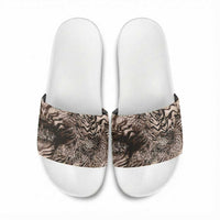 African Safari Zebra Leopard Swirl Pattern Slide Sandals