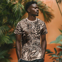 African Safari Zebra Leopard Swirl Pattern T shirt