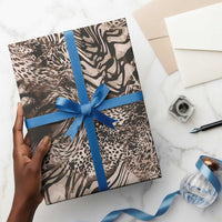 African Safari Zebra Leopard Swirl Pattern Wrapping Paper