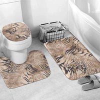 African Zebra Leopard Pattern Bathroom Set Sand Taupe Beige