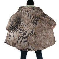 African Zebra Leopard Pattern Cloak Sand Taupe Beige