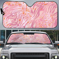 African Zebra Leopard Pattern Auto Sun Shade Blush Savannah