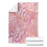 African Zebra Leopard Pattern Blanket Blush Savannah