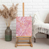 African Zebra Leopard Pattern Canvas Wall Art Blush Savannah