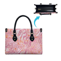 African Zebra Leopard Pattern Leather Bag Blush Savannah
