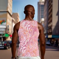 African Zebra Leopard Pattern Men Tank Top Blush Savannah