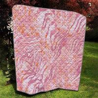 African Zebra Leopard Pattern Quilt Blush Savannah