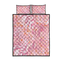 African Zebra Leopard Pattern Quilt Bed Set Blush Savannah
