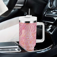 African Zebra Leopard Pattern Tumbler With Handle Blush Savannah
