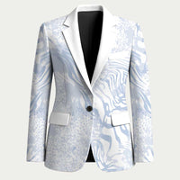 African Zebra Leopard Pattern Blazer Sky Savannah