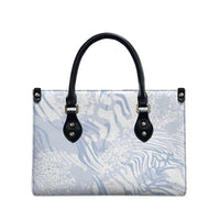 African Zebra Leopard Pattern Leather Bag Sky Savannah