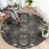 African Zebra Elephant Skin Pattern Round Carpet