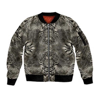 African Zebra Elephant Skin Pattern Sleeve Zip Bomber Jacket