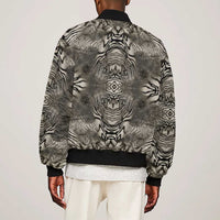 African Zebra Elephant Skin Pattern Sleeve Zip Bomber Jacket