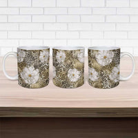African Leopard Floral Pattern Ceramic Mug Sahara Pearl