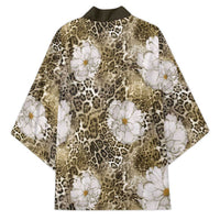 African Leopard Floral Pattern Kimono Sahara Pearl