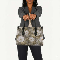 African Leopard Floral Pattern Leather Bag Sahara Pearl